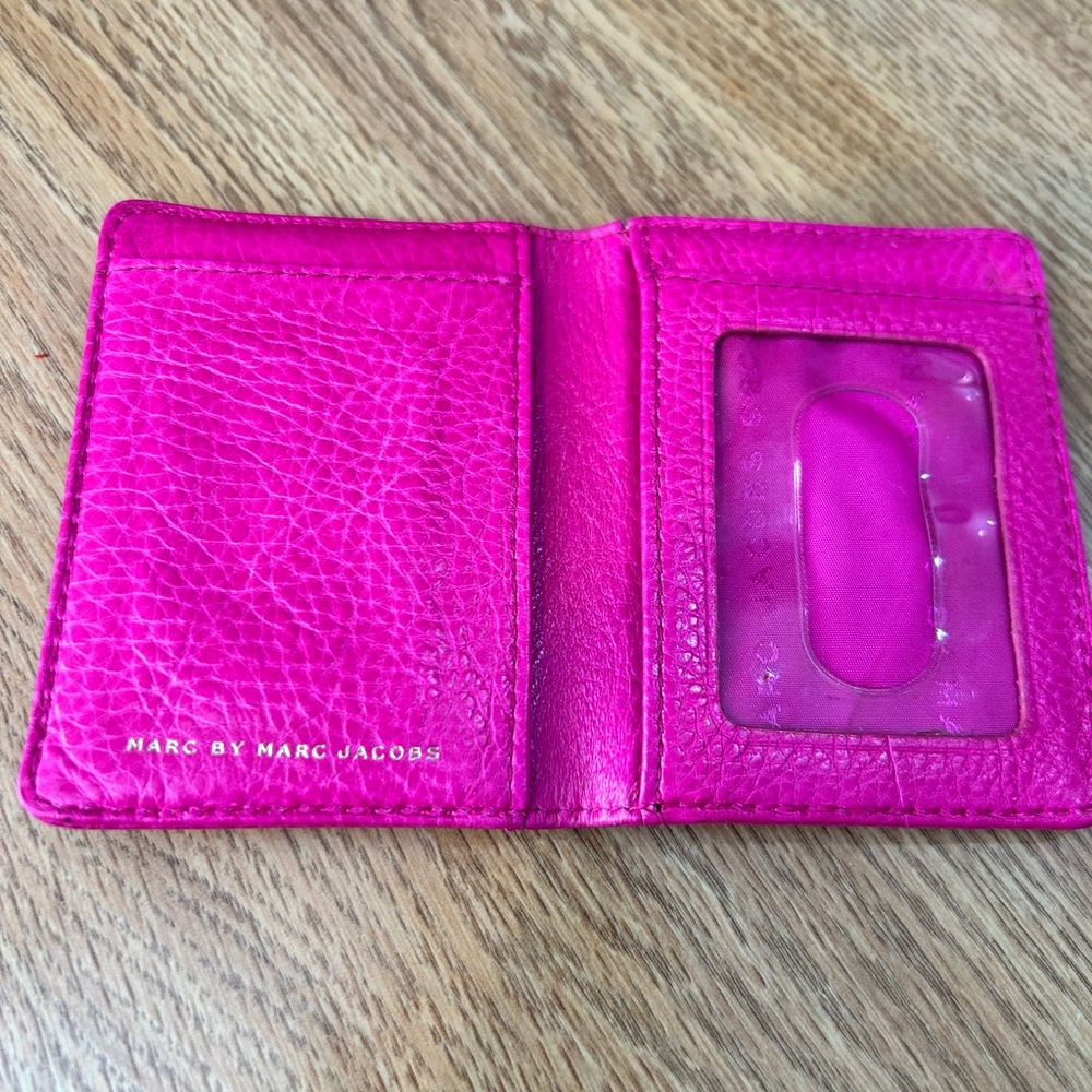 Marc by Marc Jacobs Fuchsia Leather Card Holder - Picture 2 of 4